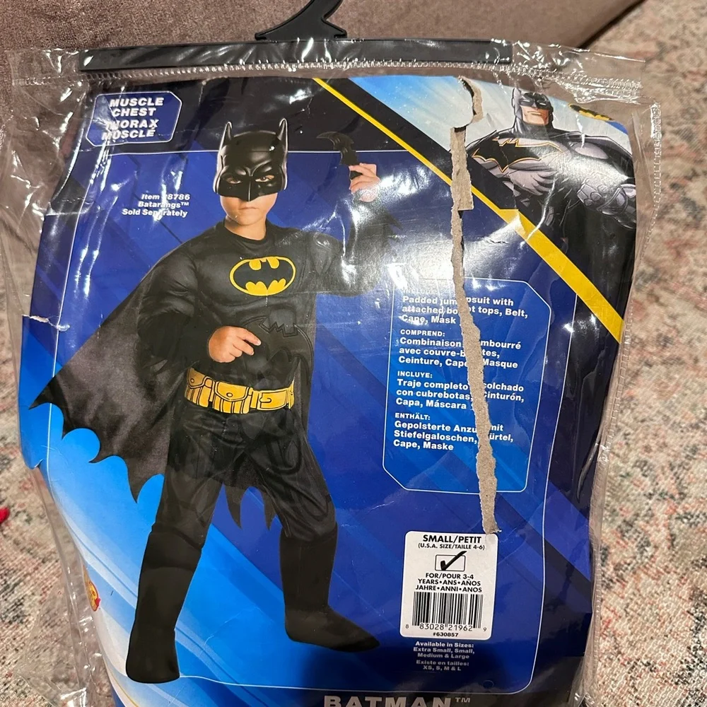 Batman Kids Black & Yellow Muscle Chest Costume